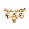 Rack Plating Brass Micro Pave Clear Cubic Zirconia Heart Connector Charms KK-G456-01G-02-2