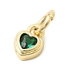 Brass Cubic Zirconia Charms KK-G554-02C-06-2