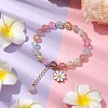 8mm Round Electroplated Crackle Glass Beaded Stretch Bracelets BJEW-JB10534-02-2