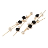 Real 18K Gold Plated Brass with Glass Rhinestone Tassel Big Pendants KK-B074-14G-01-2