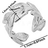 Non-Tarnish Minimalist 304 Stainless Steel Leaf Cuff Open Rings Unisex Simple MF0258-1-1