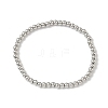 Brass Round Beaded Stretch Bracelets for Men Women BJEW-B148-05B-P-5