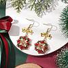 Christmas Theme Flower Glass Seed Beaded Dangle Earrings for Women EJEW-MZ00205-2
