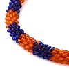Glass Crochet Beaded Necklace NJEW-Z029-04B-3