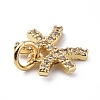 Brass Micro Pave Cubic Zirconia Charms X-ZIRC-F131-16G-12-3