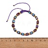 Adjustable Dyed Natural Imperial Jasper Cuboid Braided Bead Bracelets BJEW-JB14247-5