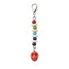 Dyed Synthetic Turquoise Halloween Skull Pendants Decorations HJEW-JM03902-4