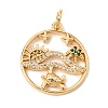 Brass Micro Pave Green Cubic Zirconia Pendants CU-CBA6344-06G-1