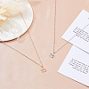 FIBLOOM 2Pcs 2 Colors Alloy Pendant Necklaces Set NJEW-FI0001-54-3