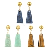 Dyed Natural Lapis Lazuli & Natural Amazonite & Natural Tiger Eye Dangle Stud Earrings EJEW-JE07032-3