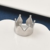 304 Stainless Steel Open Cuff Rings for Women RJEW-A079-09A-P-2
