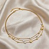 Duo Tone Alloy Heart 3 Layer Necklaces for Women WGEB8AD-01-1