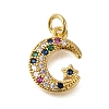 Rack Plating Brass Micro Pave Cubic Zirconia Pendants ZIRC-F142-13B-G-1