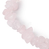 Natural Rose Quartz Chip Beaded Stretch Bracelets for Women Men BJEW-JB10647-02-3