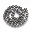 Electroplated Natural Lava Rock Beads Strands G-T061-55D-8mm-2