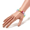 Rainbow Acrylic Round Beaded Stretch Bracelet for Women BJEW-JB07555-3