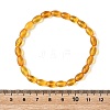 Natural Amber Beaded Stretch Bracelets for Women BJEW-JB14240-02-4