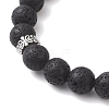 Natural Lava Rock Beads Bracelets BJEW-JB13066-2