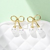Cherry Brass ABS Plastic Pearl Stud Earrings EJEW-U062-03G-01-2