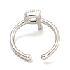 Rack Plating Brass Open Cuff Rings for Women RJEW-F162-01P-P-3