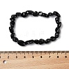 Natural Black Tourmaline Bead Stretch Bracelets BJEW-K213-36-3