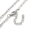 304 Stainless Steel Dapped Chain Necklaces NJEW-H043-05P-2