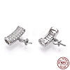 Rhodium Plated 925 Sterling Silver Micro Pave Cubic Zirconia Cup Peg Bails Pendants STER-T004-71P-1