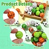 35Pcs 7 Colors All Kinds of Sports Balls Silicone Beads SIL-YW0002-28-3
