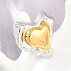 Irregular 304 Stainless Steel Cuff Open Rings SA-CBV3037-01GP-3