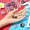 15Pcs 15 Styles Independence Day Theme Silicone Beads SIL-YW0001-81-4