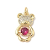 Brass Micro Pave Cubic Zirconia Pendants KK-Q068-04B-1