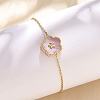 304 Stainless Steel Cable Chain Charm Bracelets for Women BJEW-U024-03G-03-1