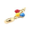 Rack Plating Brass Enamel European Dangle Charms KK-Q017-18G-2