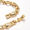 Flower Brass Cubic Zirconia Link Chain Bracelets BJEW-F206-05-3