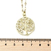 Brass Micro Pave Clear Cubic Zirconia Tree of Life Pendants LS-NJEW-H066-01A-G-3