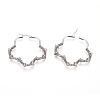 Non-Tarnish Long-Lasting Plated 304 Stainless Steel Wire Wrapped Hoop Earrings EJEW-D250-03A-P-2