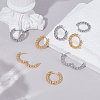 16Pcs 2 Colors Twist Rings Brass Hoop Earrings for Women EJEW-UN0003-27-4