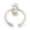 Rack Plating Brass Open Cuff Rings for Women RJEW-F162-01P-S-3