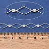 Handmade Brass Pave Clear Cubic Zirconia Rhombus Link Chains CHC-G027-01S-3
