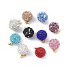 Polymer Clay Rhinestone Pendants KK-H476-01G-1