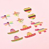 12Pcs 6 Styles Rainbow Color Printed Acrylic Pendants Sets OACR-FS0002-10-9