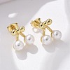 Brass Stud Earrings EJEW-F359-04G-5