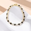 Brass Rhombus Cubic Zirconia Cup Chain Necklaces for Women NJEW-U033-01G-03-1