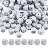 20Pcs Grey Cube Letter Silicone Beads 12x12x12mm Square Dice Alphabet Beads with 2mm Hole Spacer Loose Letter Beads for Bracelet Necklace Jewelry Making JX436F-1