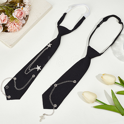 2Pcs 2 Styles Polyester Necktie for Unisex AJEW-OC0014-24-1