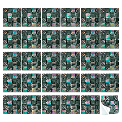 Square PVC 3D Self Adhesive Mosaic Pattern Stickers DIY-WH0260-84D-1