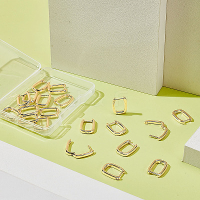 10 Pairs Brass Huggie Hoop Earrings EJEW-ME0001-08G-1