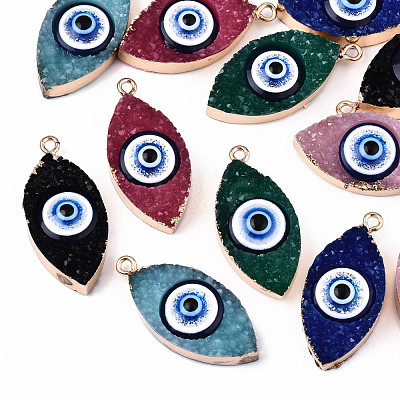 Druzy Resin Pendants RESI-S383-058-1