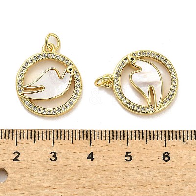 Brass Micro Pave Clear Cubic Zirconia Pendants KK-K365-01G-01-1