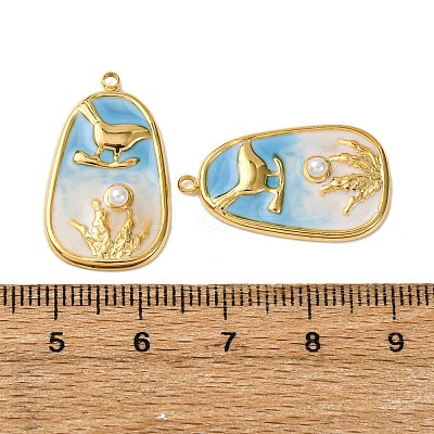 304 Stainless Steel Enamel Pendants X1-STAS-L299-22G-03-1